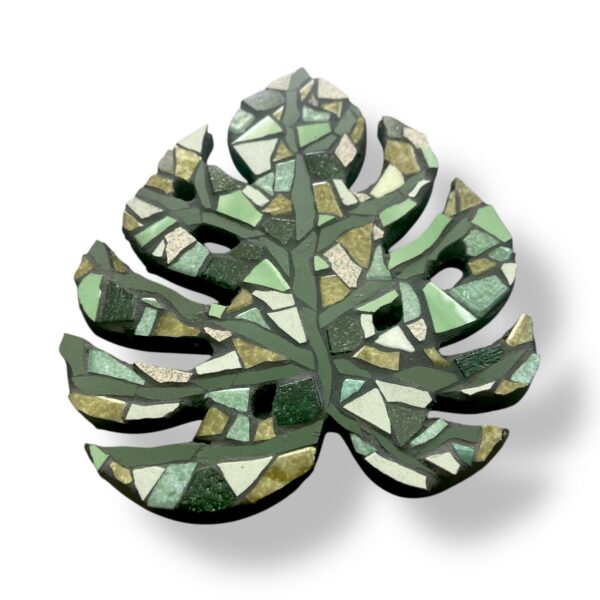 Dessous de verre artisanal en forme de feuille