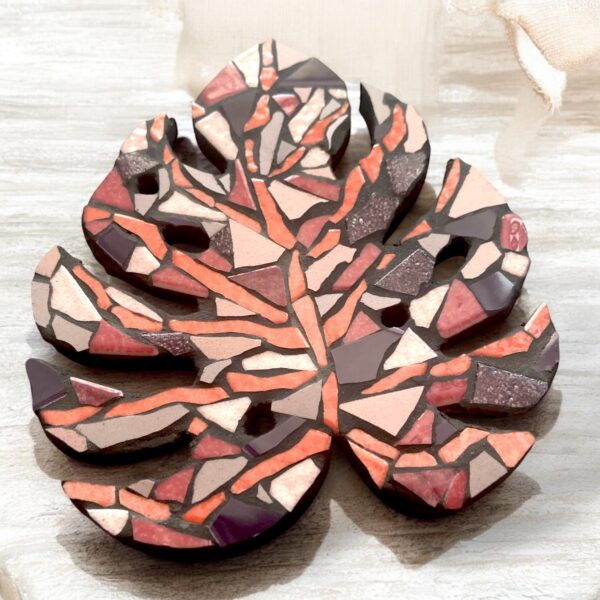 Dessous de verre – Feuille rose – Image 3