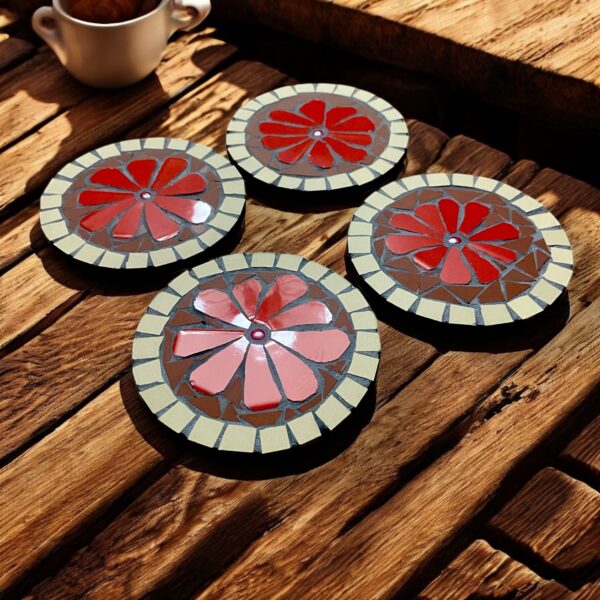 Dessous de verre - fleur rouge – Image 2