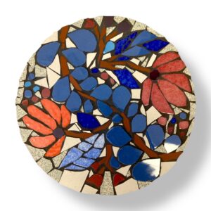 Dessous de plat - couronne florale en mosaïque - 15cm de diamètre