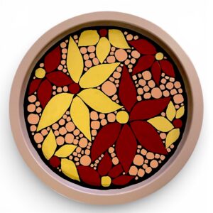 Plateau de service en métal et mosaïque fait main